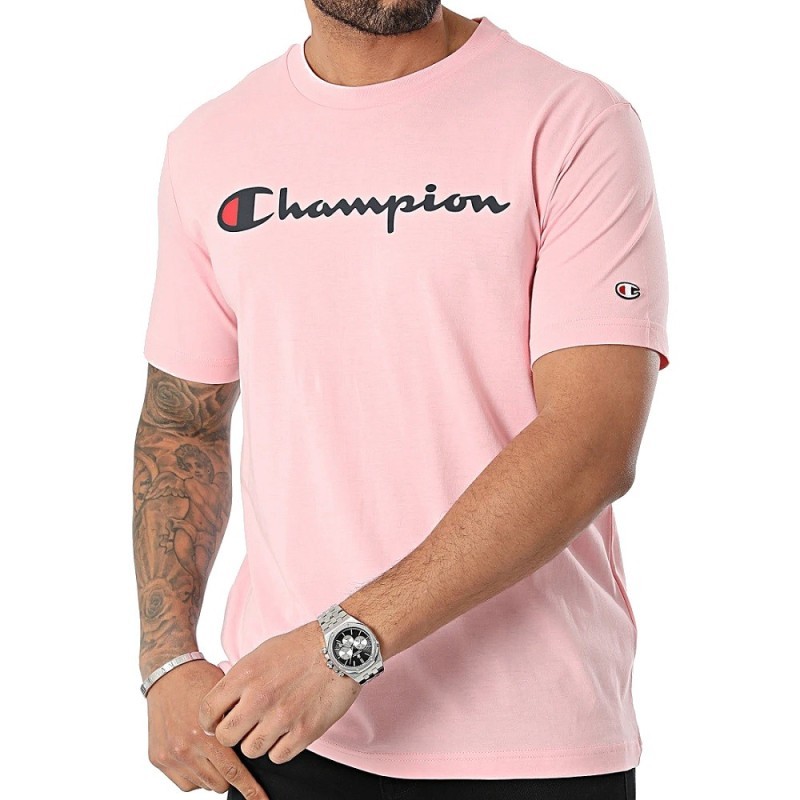 Camiseta Champion Basic Cou Rosa
