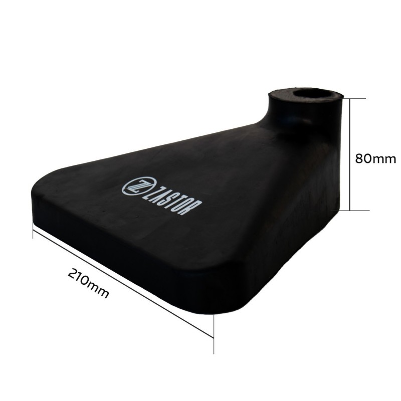 Base de caucho con forma de triángulo