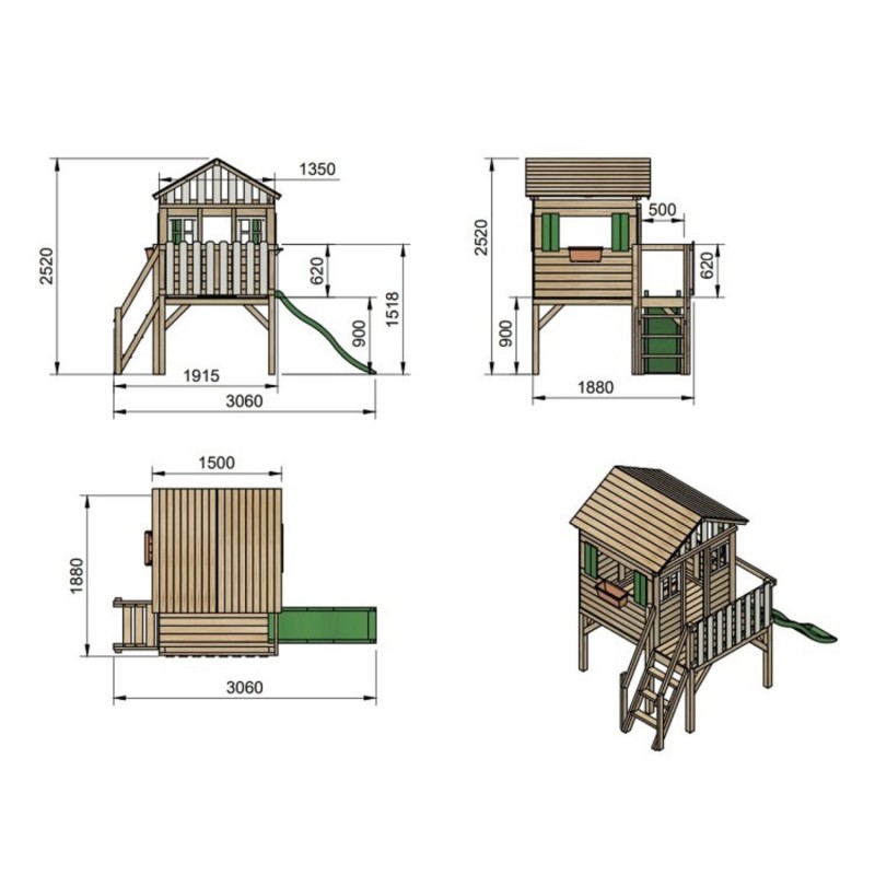 Casita Lollipop Verde XL