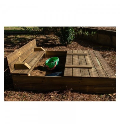 Arenero Cuadrado Madera Tectum Cubierto