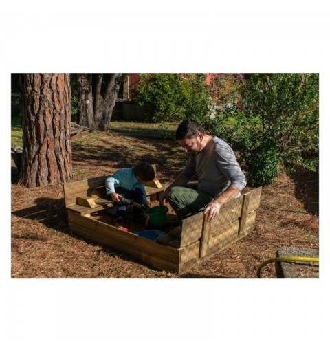 Arenero Cuadrado Madera Tectum Cubierto