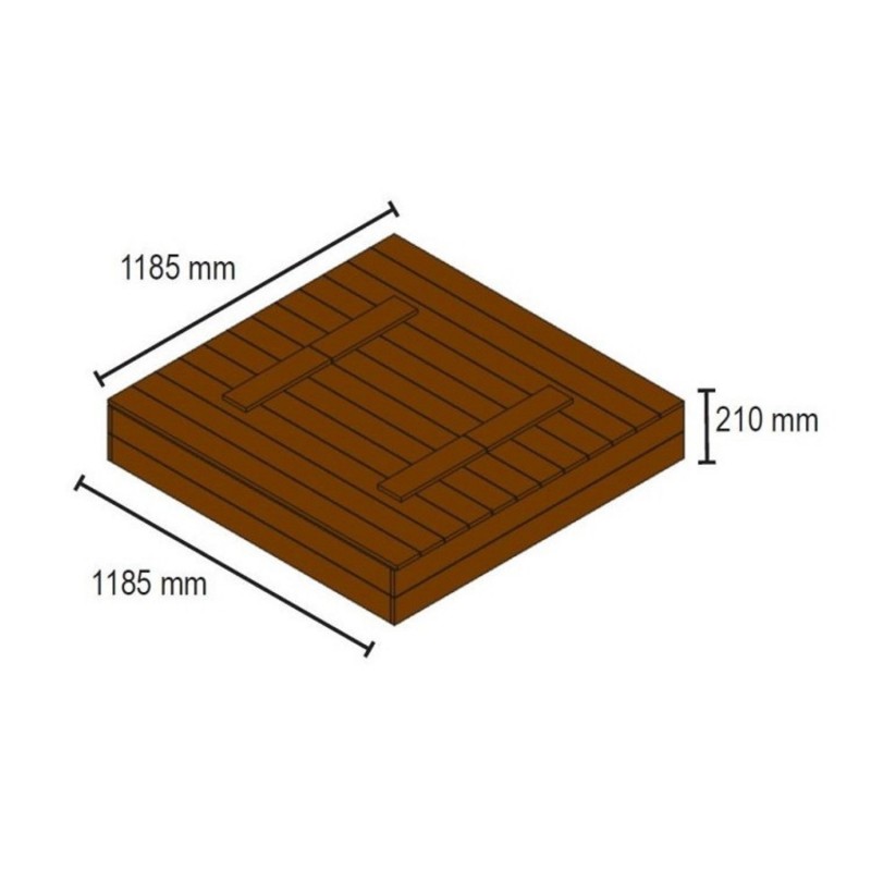 Arenero Cuadrado Madera Tectum Cubierto