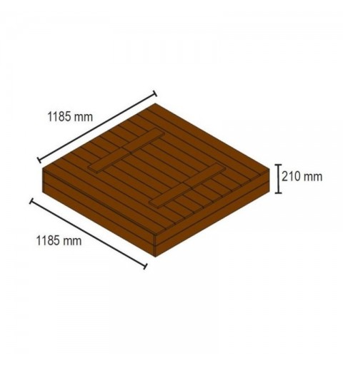 Arenero Cuadrado Madera Tectum Cubierto