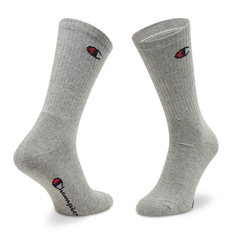 Pack 3 Pares Calcetines Champion 3P Crew Gris/Blanco/Negro
