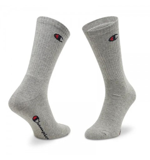 Pack 3 Pares Calcetines Champion 3P Crew Gris/Blanco/Negro