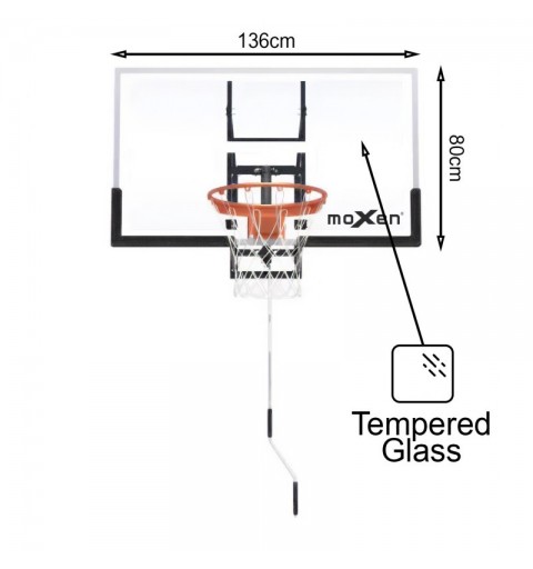 Set Tablero Baloncesto Ajustable Moxen Magic 136x80cm
