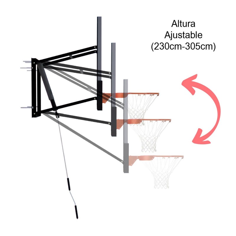 Set Tablero Baloncesto Ajustable Moxen Magic 136x80cm