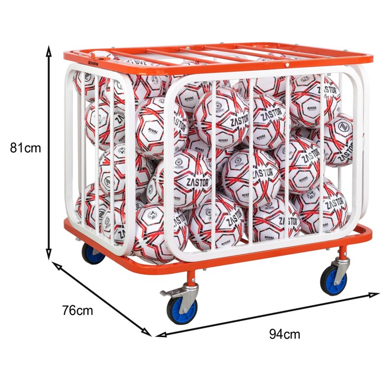 Carro Portabalones Acero Zastor Bosca Naranja/Blanco