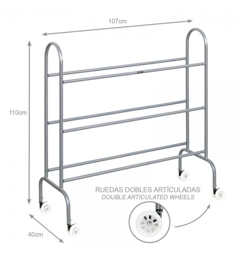 Carro Portabalones Zastor Racky 107x40x110cm