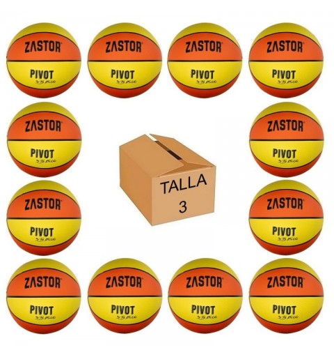 Pack 12 Balones Baloncesto Zastor Pivot 3B1500 T-3