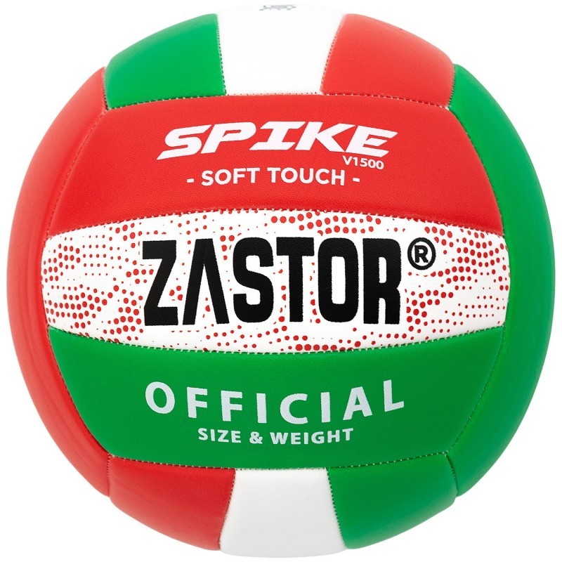 Balón Voleibol Zastor Spike 5V1500 Rojo/Verde T-5