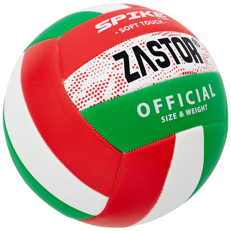 Balón Voleibol Zastor Spike 5V1500 Rojo/Verde T-5