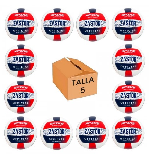 Pack 12 Balones Voleibol Zastor Spike 5V1500 Rojo/Azul T-5
