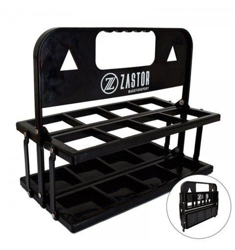 Pack 8 Botellas 750 ml con Botellero Plegable Negro