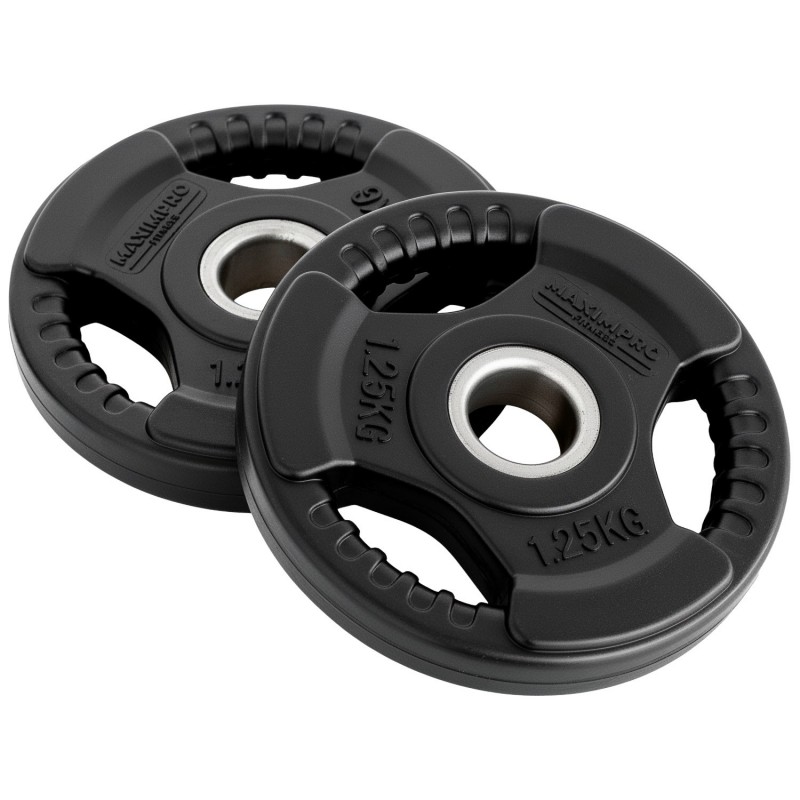 Set 2 Discos Caucho Maximpro Masos C/Agarre 1'25kg