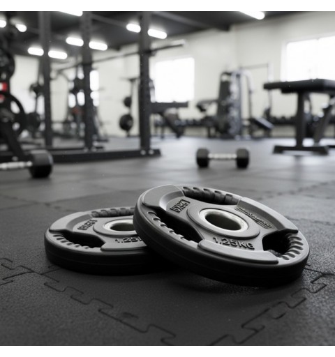 Set 2 Discos Caucho Maximpro Masos C/Agarre 1'25kg