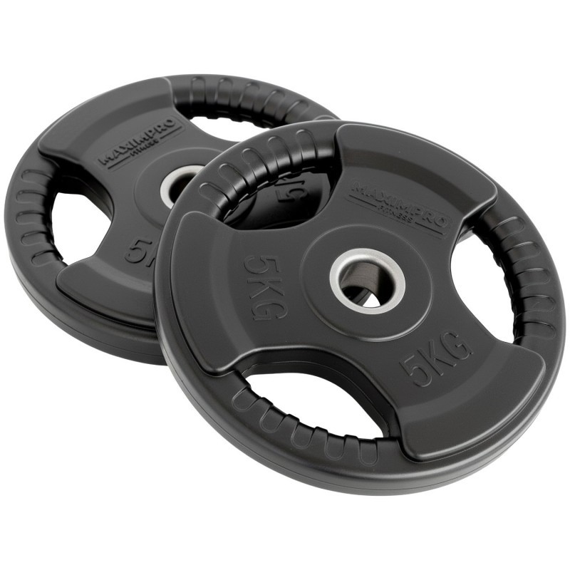 Set 2 Discos Caucho Maximpro Masos C/Agarre 5kg