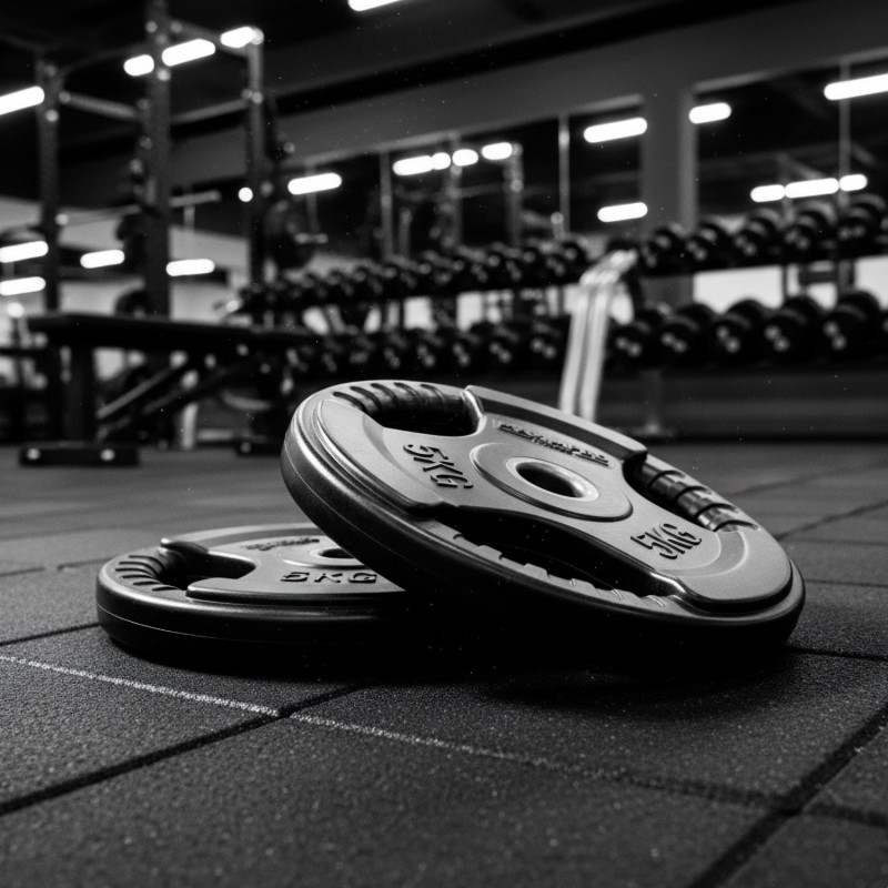 Set 2 Discos Caucho Maximpro Masos C/Agarre 5kg