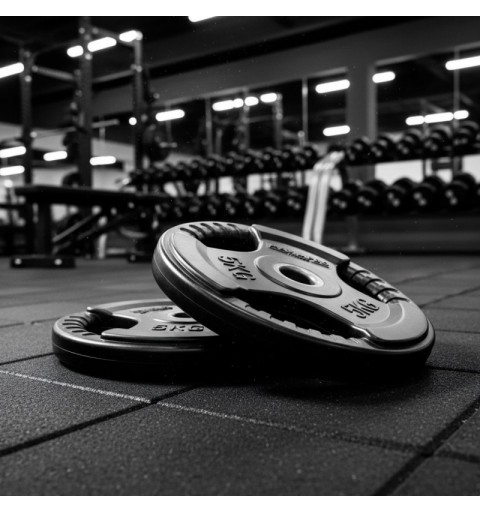 Set 2 Discos Caucho Maximpro Masos C/Agarre 5kg