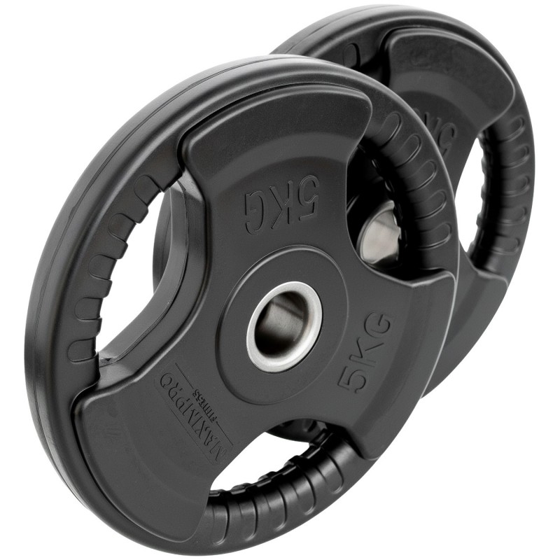 Set 2 Discos Caucho Maximpro Masos C/Agarre 5kg