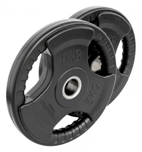 Set 2 Discos Caucho Maximpro Masos C/Agarre 5kg