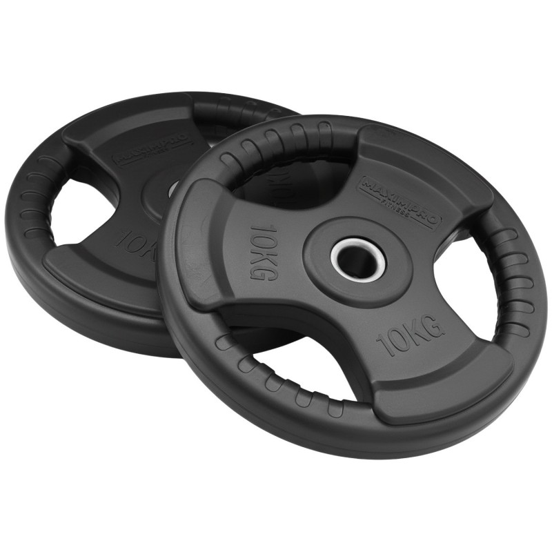 Set 2 Discos Caucho Maximpro Masos C/Agarre 10kg