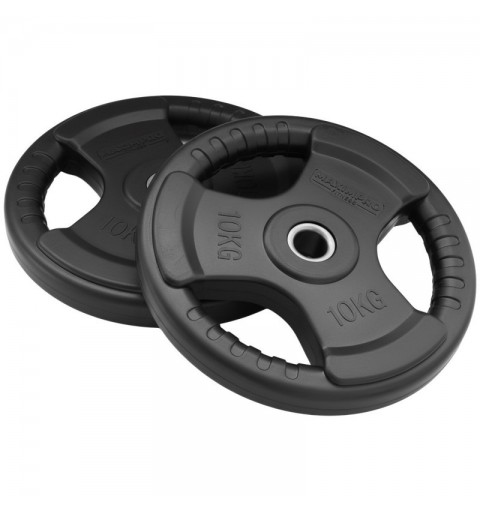 Set 2 Discos Caucho Maximpro Masos C/Agarre 10kg