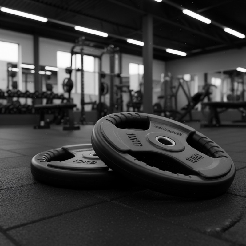 Set 2 Discos Caucho Maximpro Masos C/Agarre 10kg