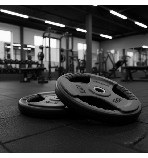 Set 2 Discos Caucho Maximpro Masos C/Agarre 10kg