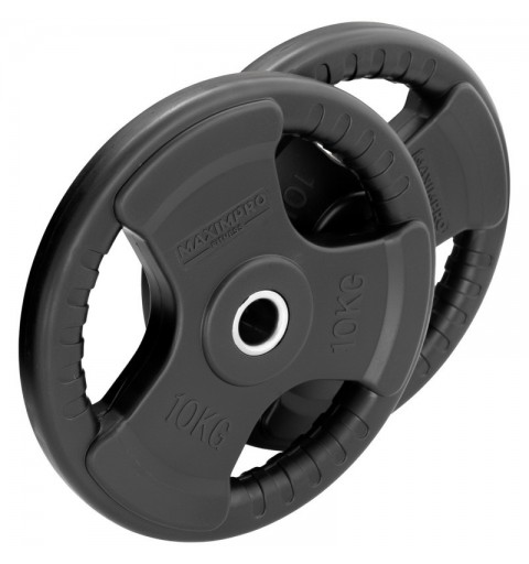 Set 2 Discos Caucho Maximpro Masos C/Agarre 10kg