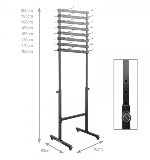 Soporte Esterillas Fitness Ollaos Maximpro Aneda Negro