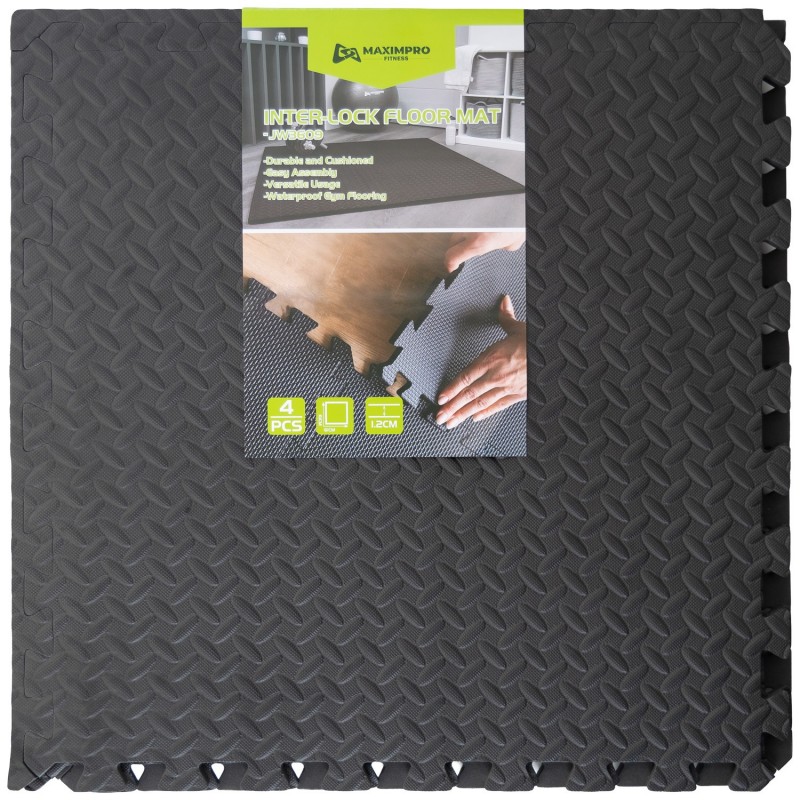 Pack 4 Losetas Suelo Eva 12mm Maximpro Grond Negro