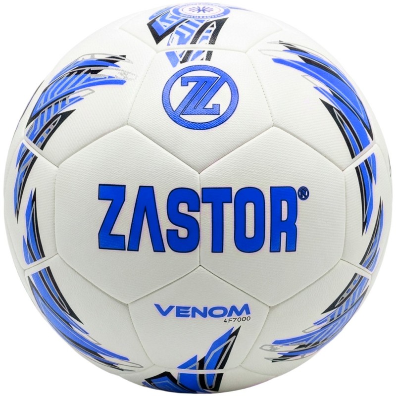 Balón Fútbol Zastor Venom White/Blue T-4
