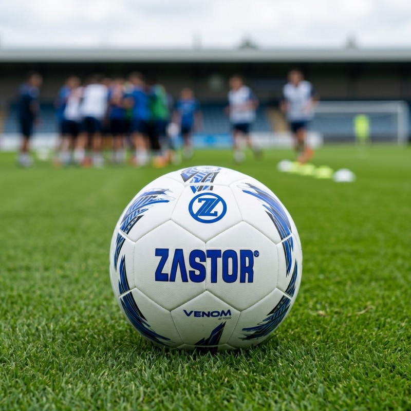 Balón Fútbol Zastor Venom White/Blue T-4