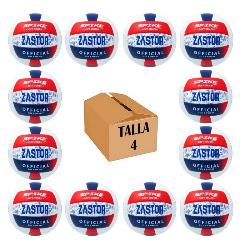 Pack 12 Balones Voleibol Zastor Spike 4V1500 Rojo/Azul T-4