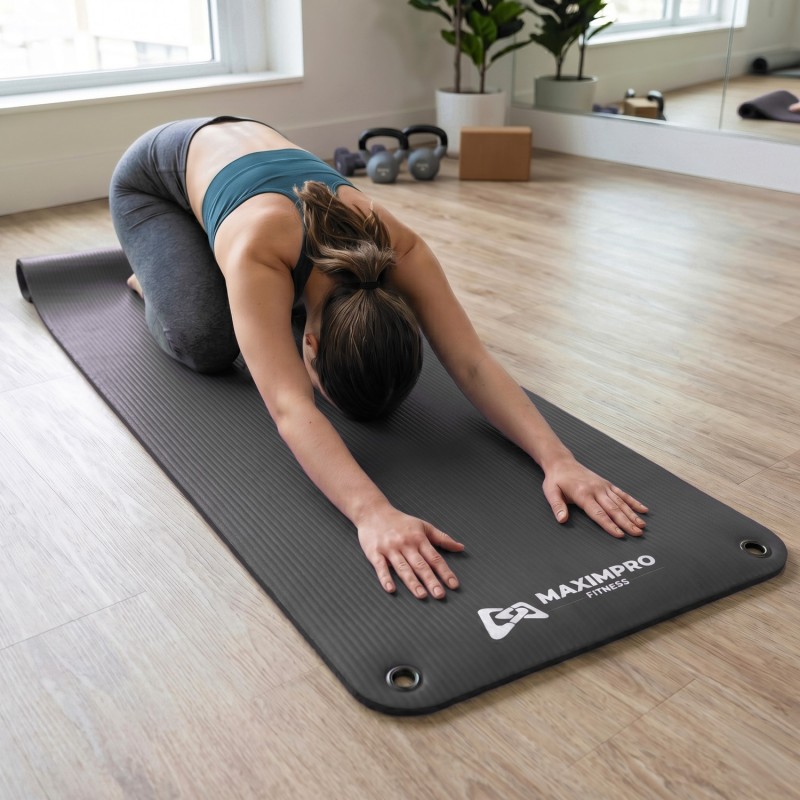 Esterilla Fitness Maximpro NBR Rina 10mm Gris