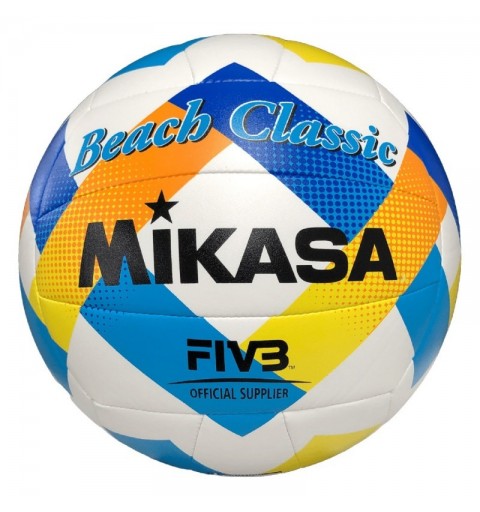 Balón Vóley Playa Mikasa BV543C-VXA Amarillo/Azul/Blanco T-5